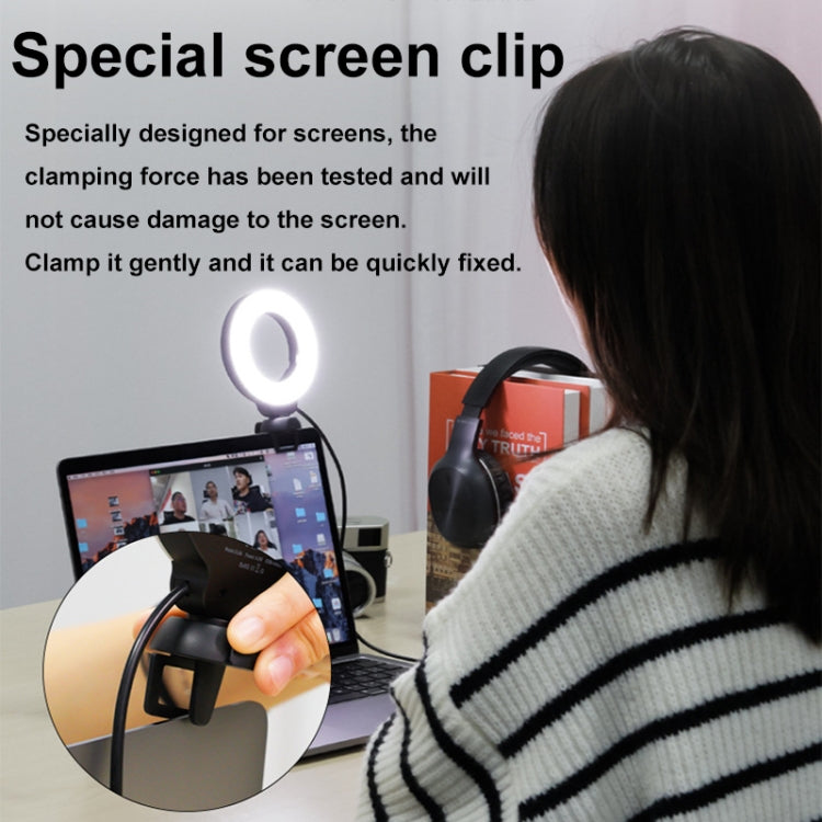 YRing48 4-Inch 48LEDs Laptop Camera Video Conference Live Beauty Ring Fill Light