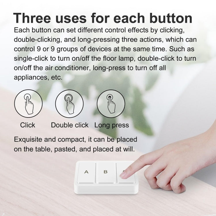 Zigbee Tuya Smart 3-key Situational Wireless Smart Switch