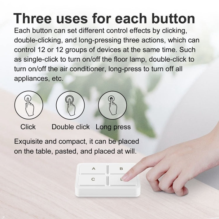 Zigbee Tuya 4-key Situational Remote Control Smart Switch Reluova