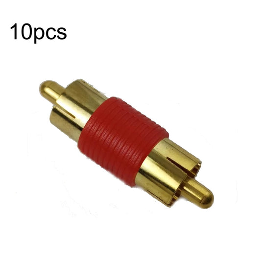 10pcs Gold-plated RCA Lotus Male to-Male  AV Audio Adapter