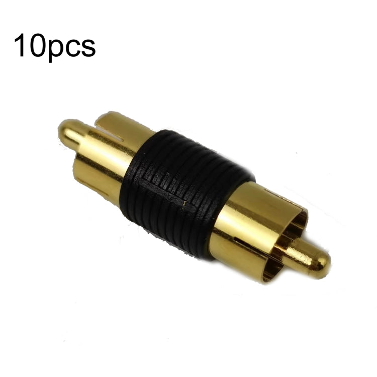 10pcs Gold-plated RCA Lotus Male to-Male  AV Audio Adapter