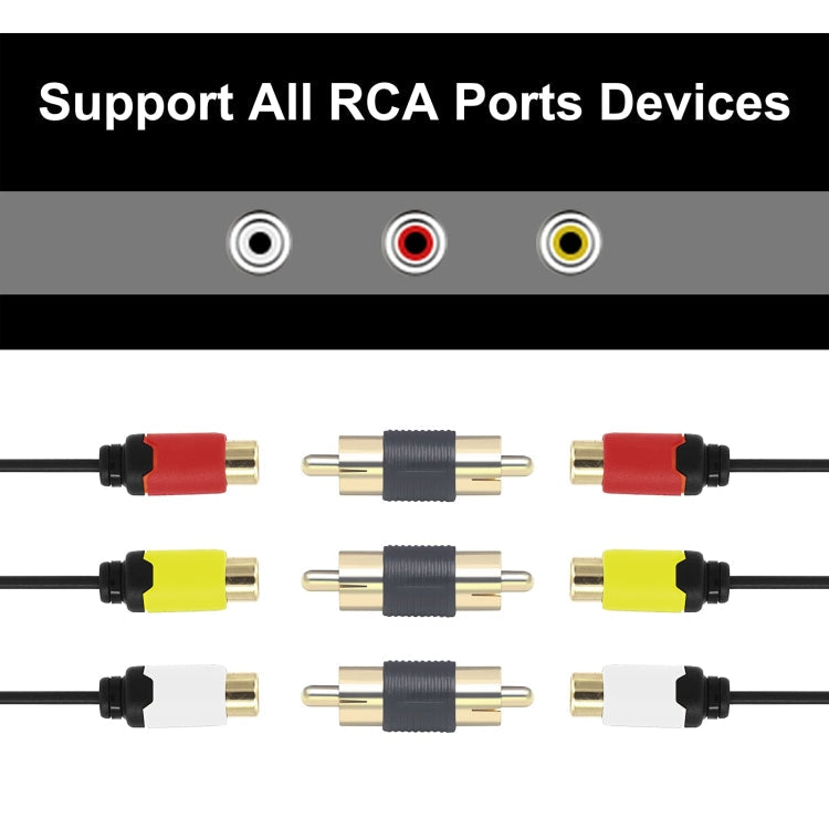 10pcs Gold-plated RCA Lotus Male to-Male  AV Audio Adapter