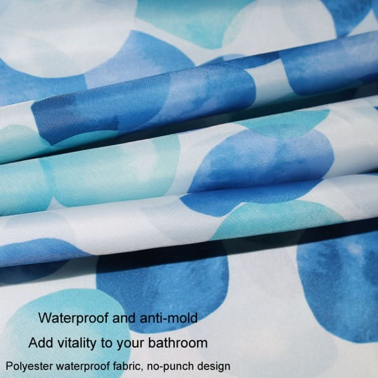 240x200cm Home Thickened Waterproof Shower Curtain Polyester Fabric Bathroom Curtain(Blue Petal)-Reluova