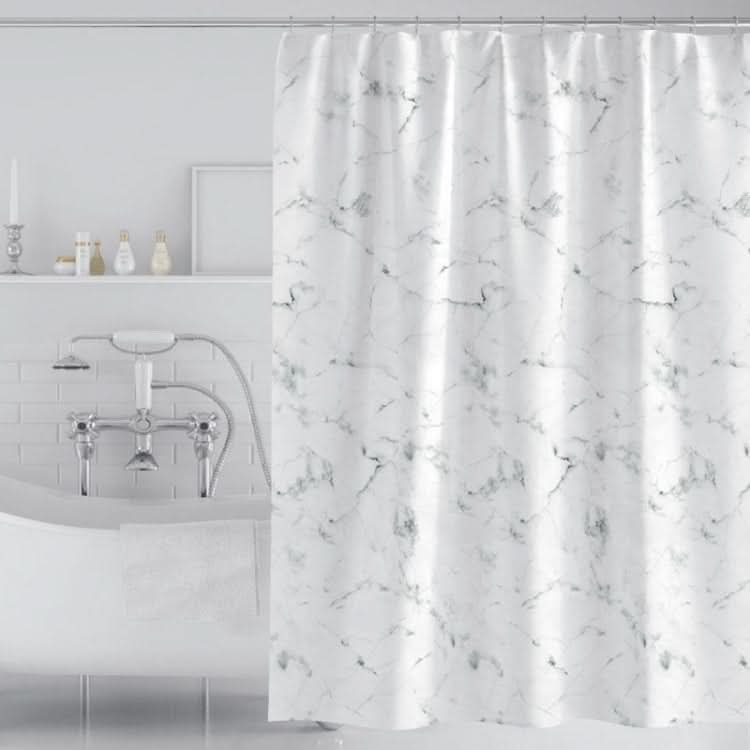 200x200cm Thickened Waterproof Moldproof Shower Curtain Simple Bathroom Hotel Curtain With Hooks(Marble)-Reluova