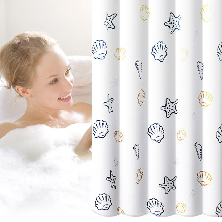 Sea World Polyester Shower Curtain Thickened Waterproof Bathroom Shower Curtain Cloth With Hooks