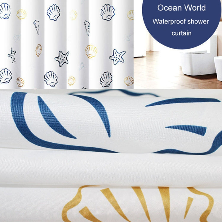 Sea World Polyester Shower Curtain Thickened Waterproof Bathroom Shower Curtain Cloth With Hooks My Store