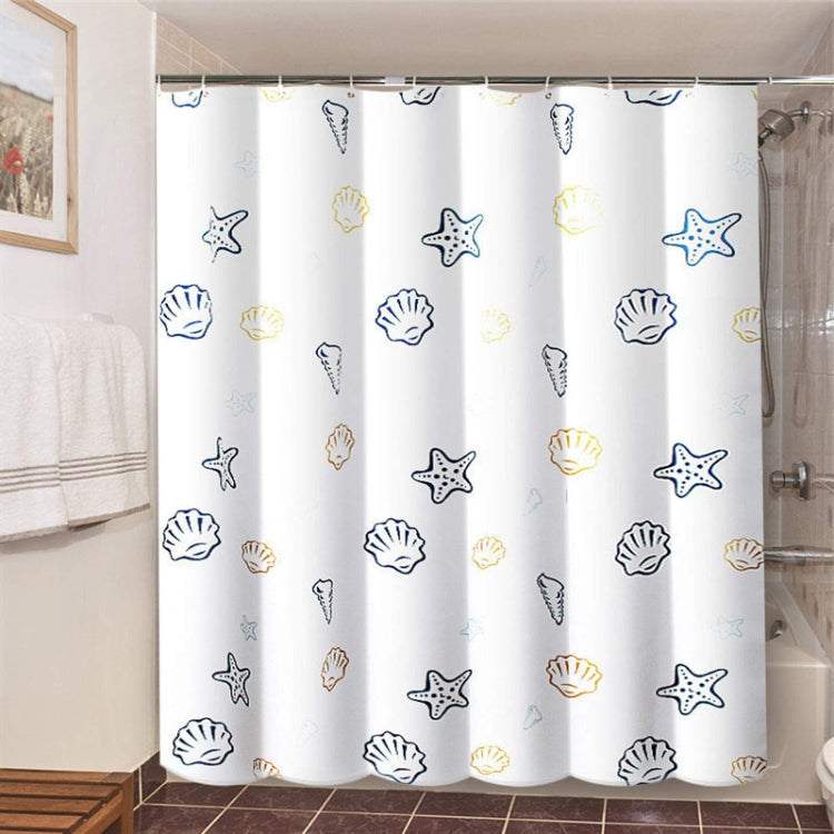 Sea World Polyester Shower Curtain Thickened Waterproof Bathroom Shower Curtain Cloth With Hooks