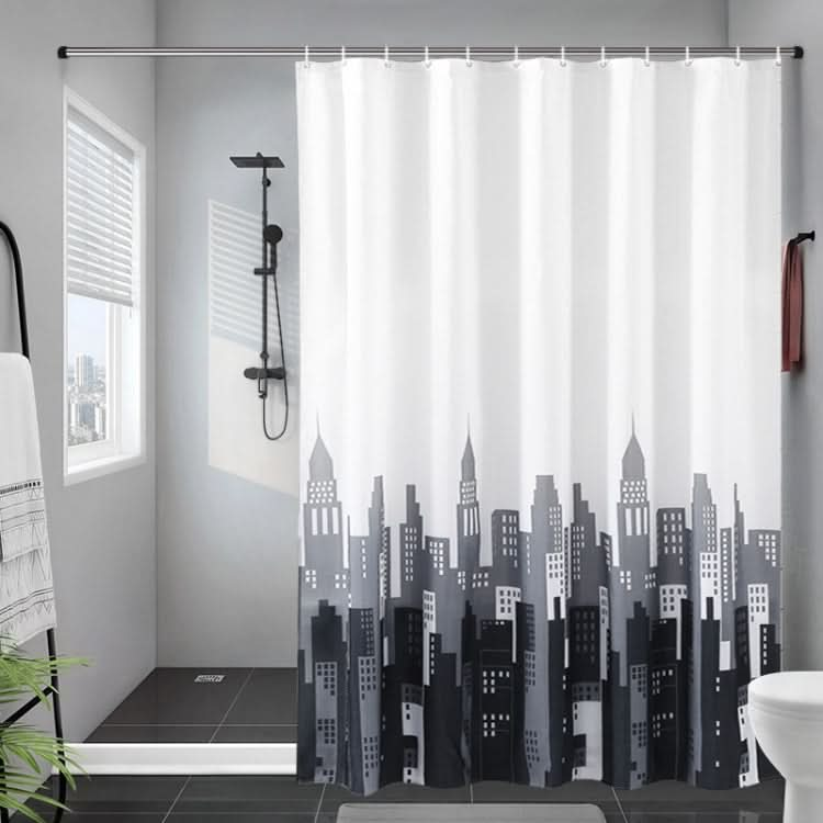 220x200cm Simple Waterproof Shower Curtain Thickened Polyester Bathroom Shower Curtain Cloth(Tower)-Reluova