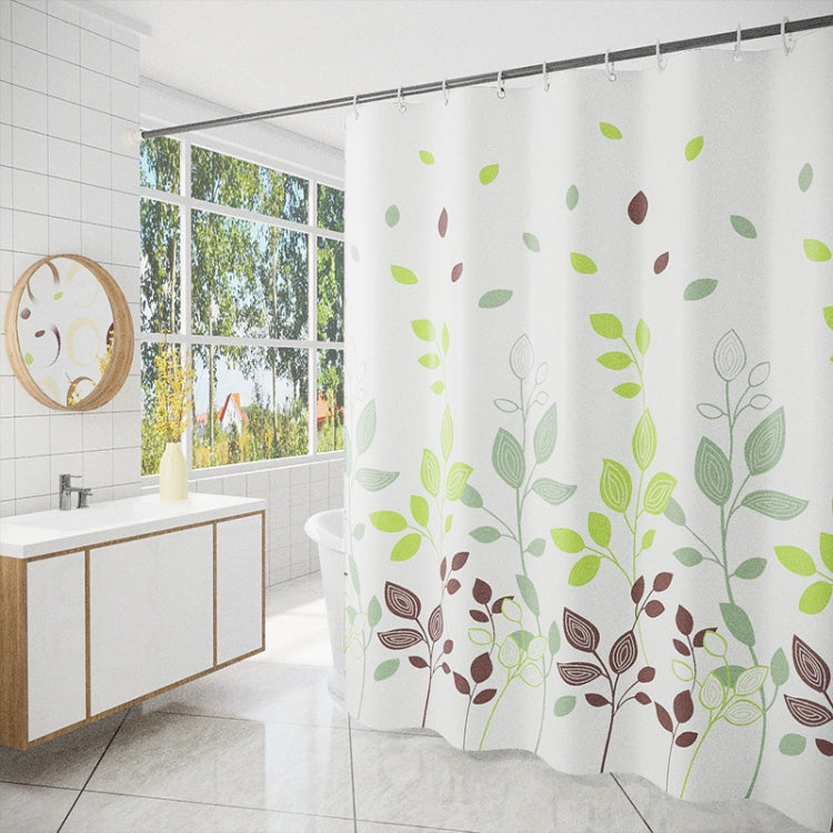 Leaf Printed Waterproof Shower Curtain Thickened Polyester Bathroom Curtain Cloth My Store