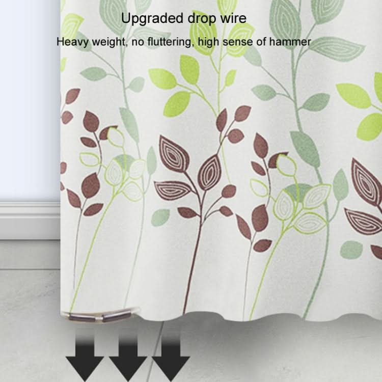 300x200cm Leaf Printed Waterproof Shower Curtain Thickened Polyester Bathroom Curtain Cloth-Reluova