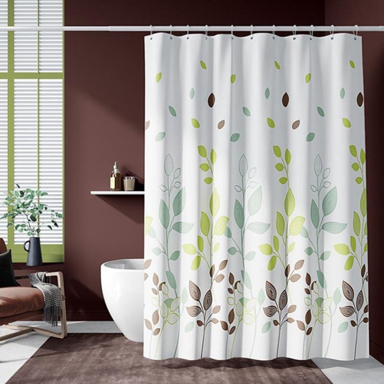 Leaf Printed Waterproof Shower Curtain Thickened Polyester Bathroom Curtain Cloth My Store