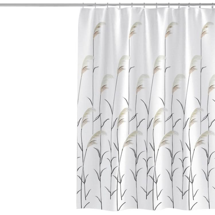 80x180cm Fresh Reed Printed Bathroom Waterproof Shower Curtain Thickened Polyester Shower Curtain Cloth(Reed)-Reluova