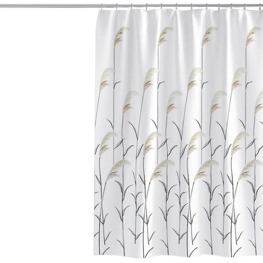 260x200cm Fresh Reed Printed Bathroom Waterproof Shower Curtain Thickened Polyester Shower Curtain Cloth(Reed)-Reluova