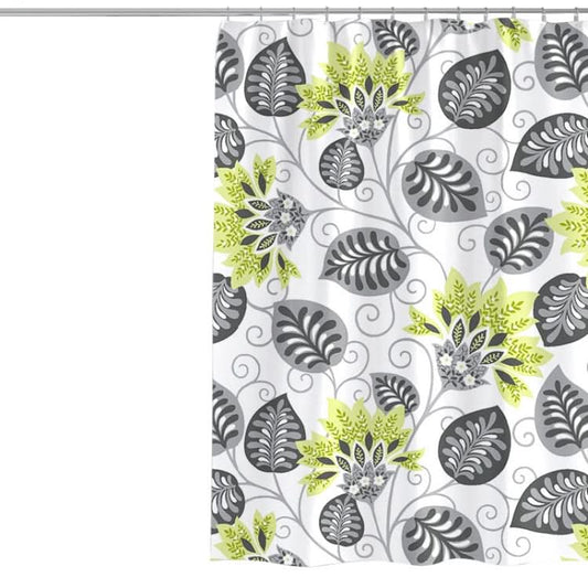 80x180cm Botanical Flower Printed Waterproof Polyester Shower Curtain Home Thickened Bathroom Curtain Cloth-Reluova