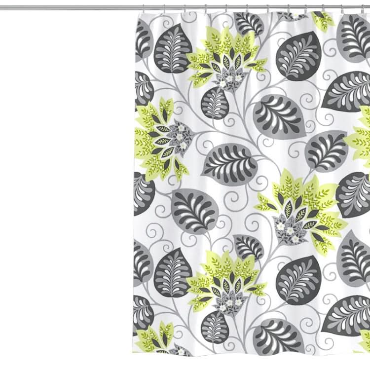 80x200cm Botanical Flower Printed Waterproof Polyester Shower Curtain Home Thickened Bathroom Curtain Cloth-Reluova