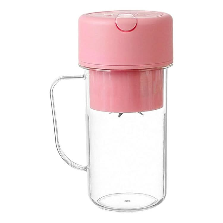 420ml 6 Blades Straw Juice Cup USB Charging Portable Fruit Juicer Smoothie Maker(Pink)-Reluova