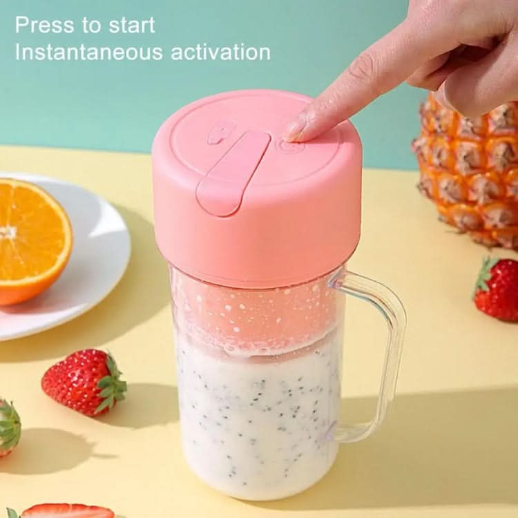 420ml 6 Blades Straw Juice Cup USB Charging Portable Fruit Juicer Smoothie Maker(Pink)-Reluova