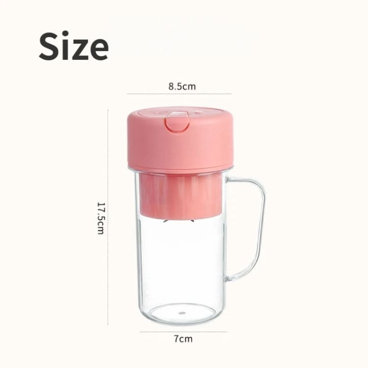 420ml 6 Blades Straw Juice Cup USB Charging Portable Fruit Juicer Smoothie Maker(Pink)-Reluova