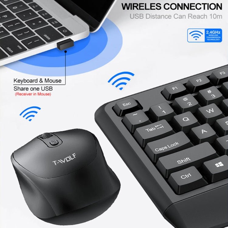 T-WOLF TF-100 2.4G Bluetooth Laptop Office Wireless Keyboard and Mouse Set My Store