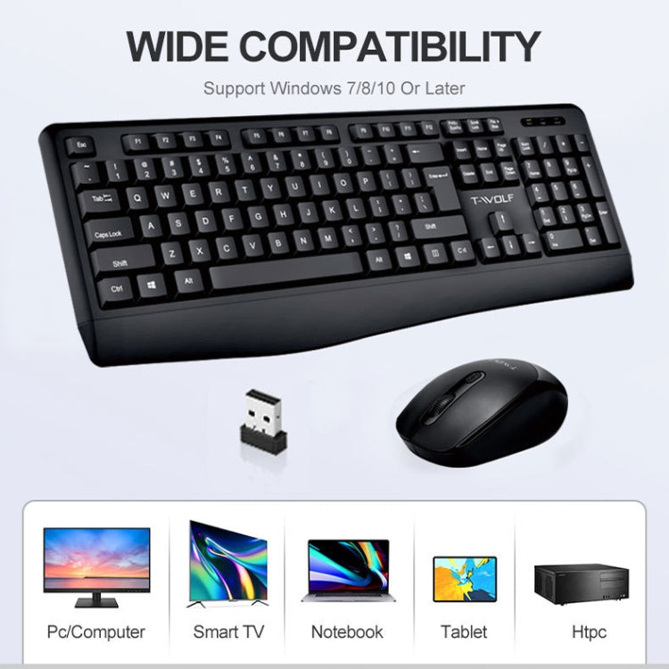 T-WOLF TF-100 2.4G Bluetooth Laptop Office Wireless Keyboard and Mouse Set