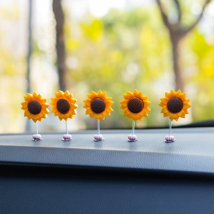 5pcs /Set Cute Sunflower Car Ornament Car Center Console Shaking Flowers Decoration ÎҵÄÉ̵ê