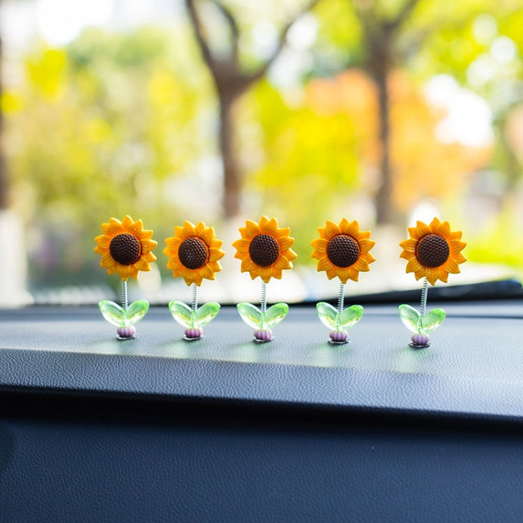 5pcs /Set Cute Sunflower Car Ornament Car Center Console Shaking Flowers Decoration ÎҵÄÉ̵ê