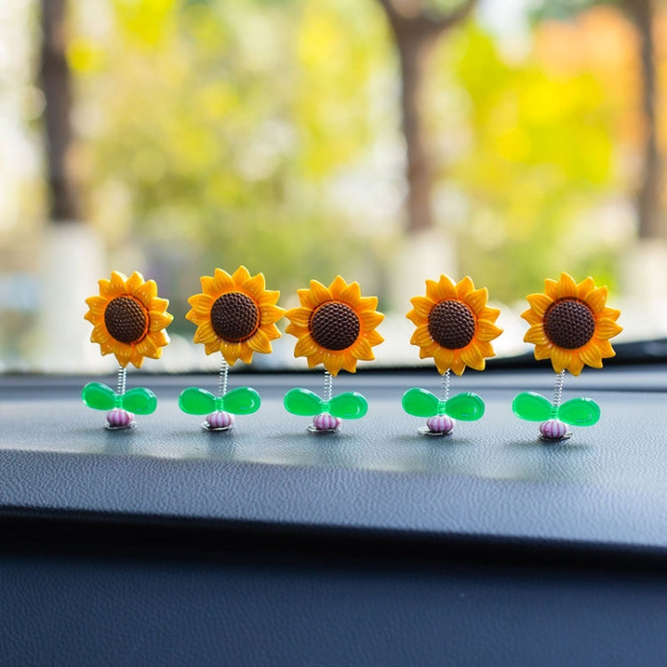 5pcs /Set Cute Sunflower Car Ornament Car Center Console Shaking Flowers Decoration ÎҵÄÉ̵ê