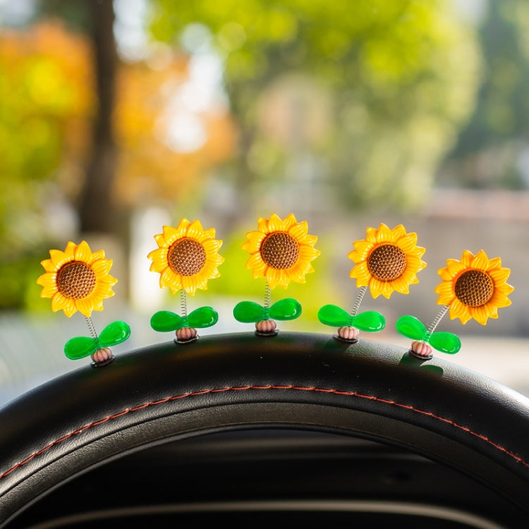 5pcs /Set Cute Sunflower Car Ornament Car Center Console Shaking Flowers Decoration ÎҵÄÉ̵ê