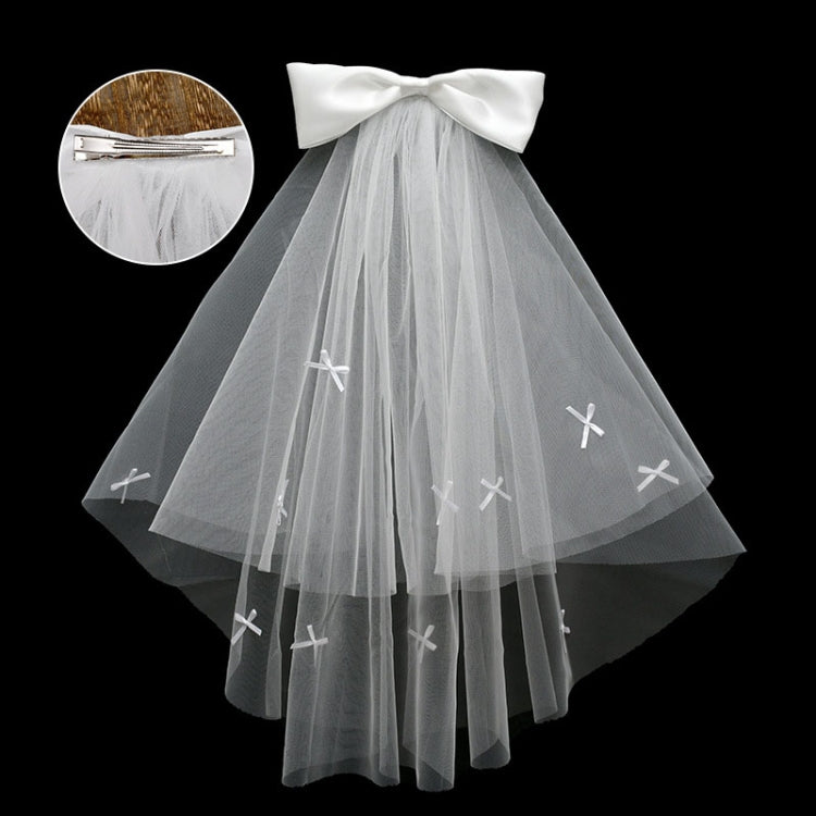 Short Princess Veil Bridal Photo Props Sweet Registration License Bow Headdress My Store