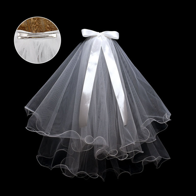 Short Princess Veil Bridal Photo Props Sweet Registration License Bow Headdress My Store