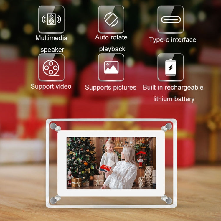 5 Inch HD Digital Photo Frame Crystal Advertising Player 1080P Motion Video Picture Display Player Reluova