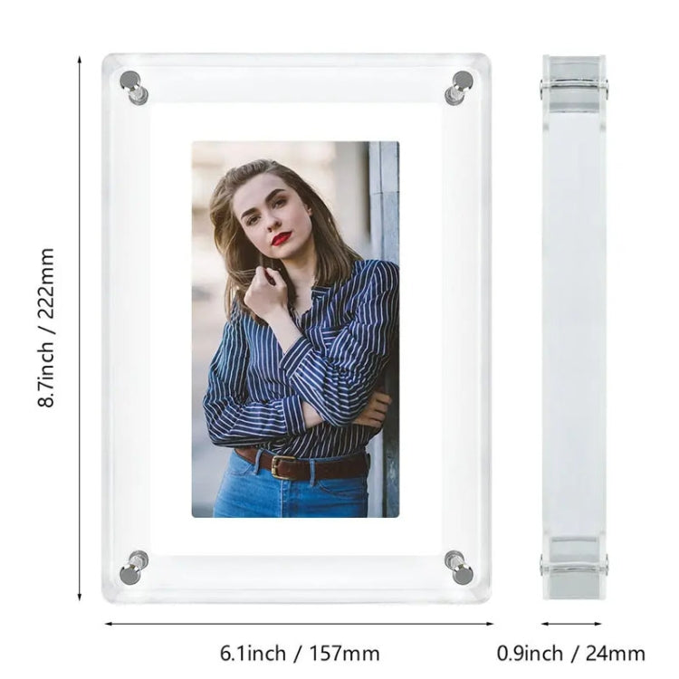 7 Inch Acrylic HD Digital Photo Frame Desktop Smart Motion Video Player Ornament Reluova