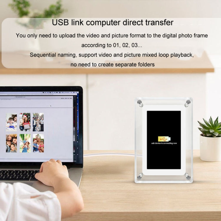 7 Inch Acrylic HD Digital Photo Frame Desktop Smart Motion Video Player Ornament Reluova