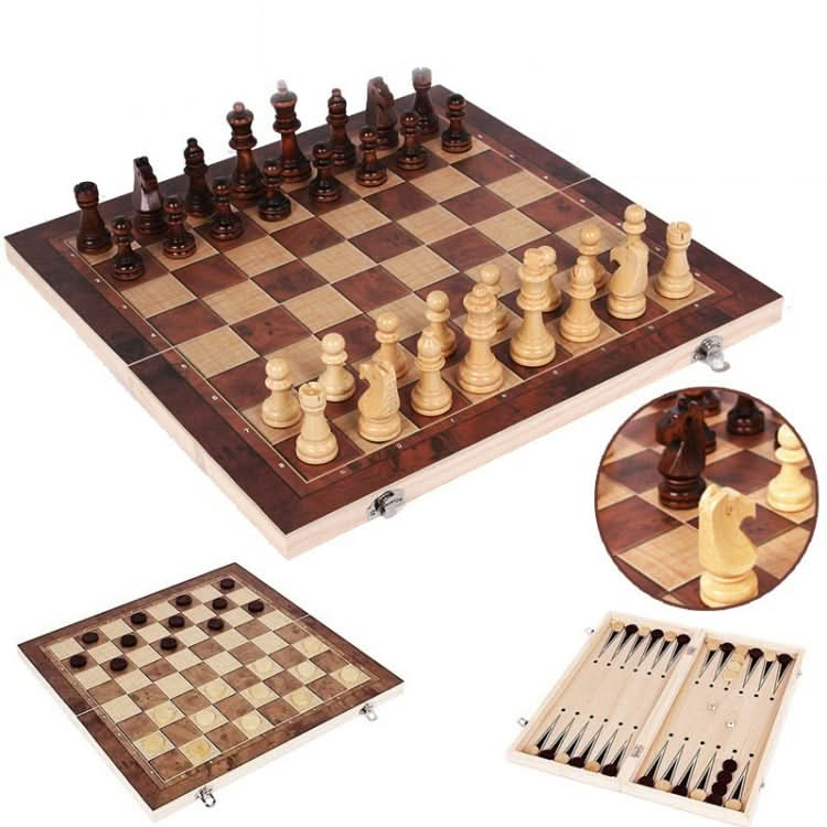 3 In 1 Wooden Chess Set Foldable Chess Board For Kids Adults Reluova