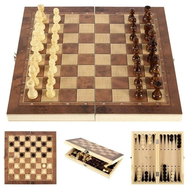 3 In 1 Wooden Chess Set Foldable Chess Board For Kids Adults Reluova