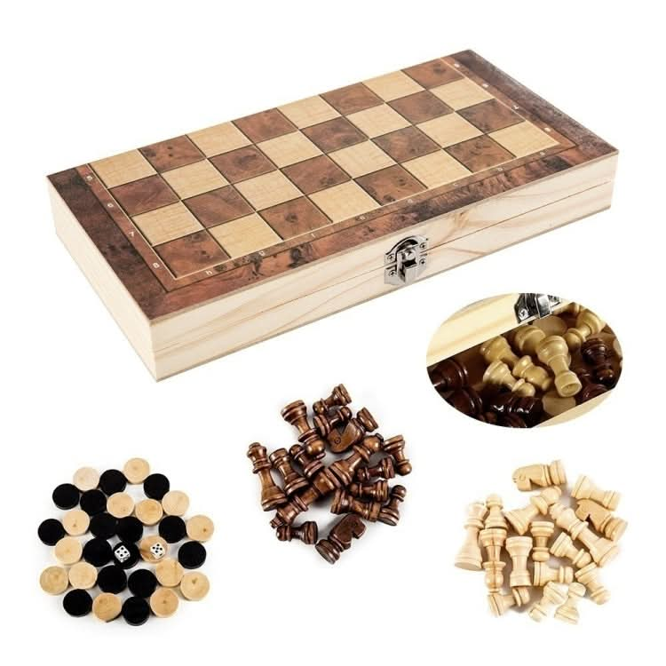 3 In 1 Wooden Chess Set Foldable Chess Board For Kids Adults Reluova