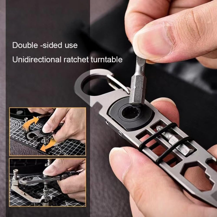 Multifunctional Outdoor Survival and Self-defense Ratchet Crowbar Tool EDC Bottle Opener