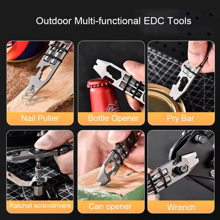 Multifunctional Outdoor Survival and Self-defense Ratchet Crowbar Tool EDC Bottle Opener Reluova