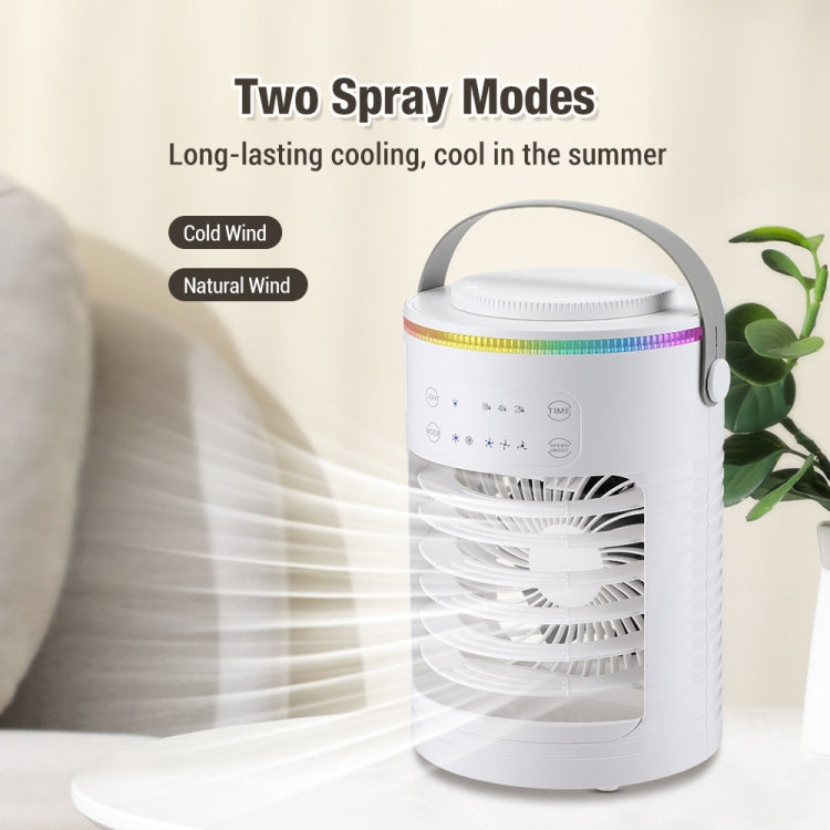 CF-516 USB Home Timed Desktop RGB Light Adjustable Spray Humidification Cooler Fan Reluova