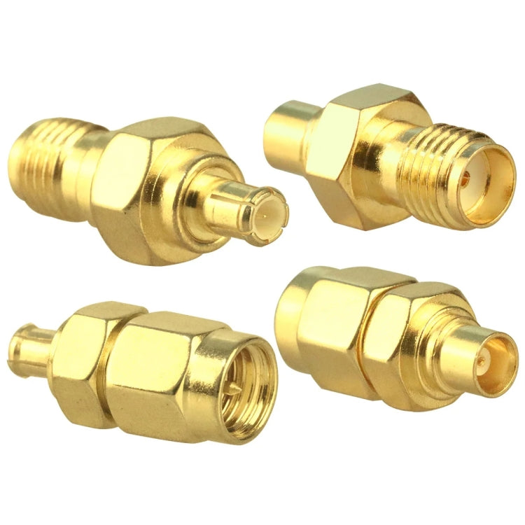 4pcs /Set SMA To MCX Connector Kit RF Coaxial Gold Plated Adapter Reluova