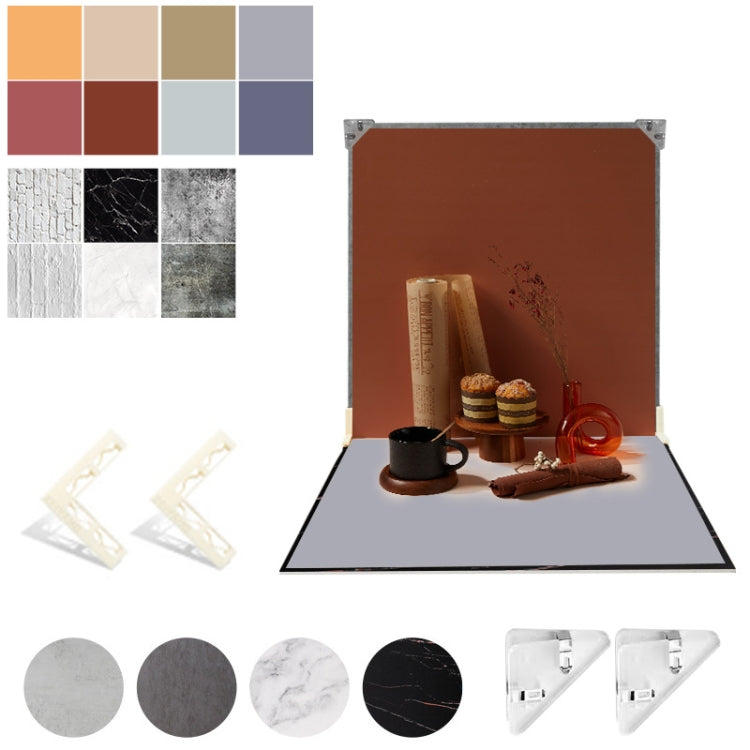 2pcs 40cm Double-Sided Background Board + 7pcs Backdrop Paper Photography Props Set My Store