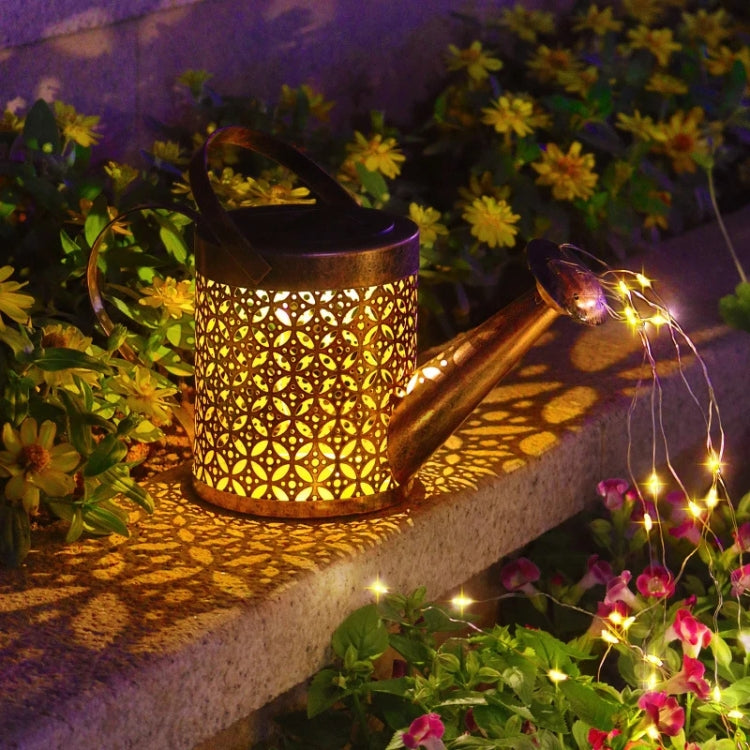 Iron Hollow Projection Light Solar Outdoor Waterproof Garden Kettle Light Lawn Landscape Ground Plug Decorative Light My Store