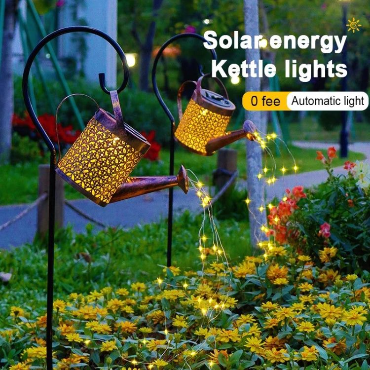 Iron Hollow Projection Light Solar Outdoor Waterproof Garden Kettle Light Lawn Landscape Ground Plug Decorative Light My Store