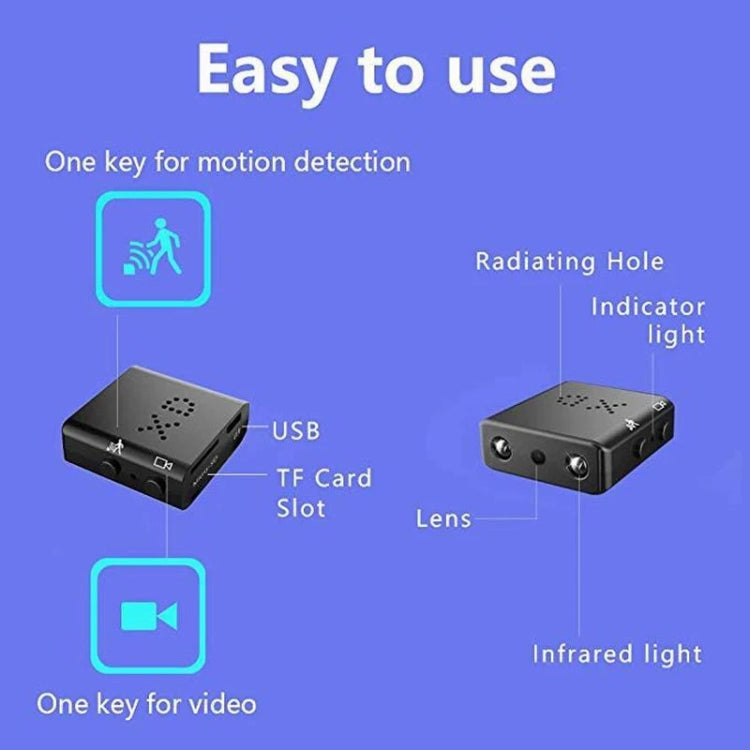 XD Camera 1080p HD Video Smart IR-CUT Infrared Night Vision Sports Camera Reluova