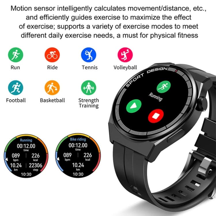 GT3Pro 1.28-Inch Health Monitoring Bluetooth Call Smart Watch With NFC