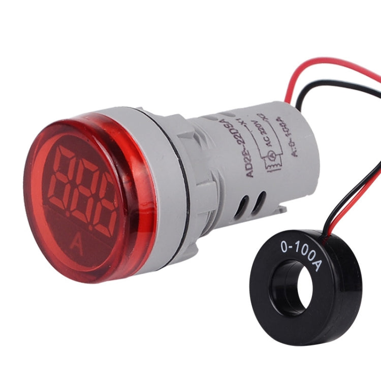 SINOTIMER ST16A Round 22mm LED Digital Signal Light 220V AC Ammeter 0-100A AC Current Indicator Light Reluova