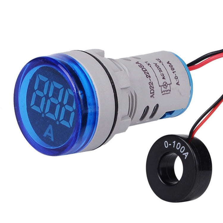 SINOTIMER ST16A Round 22mm LED Digital Signal Light 220V AC Ammeter 0-100A AC Current Indicator Light Reluova