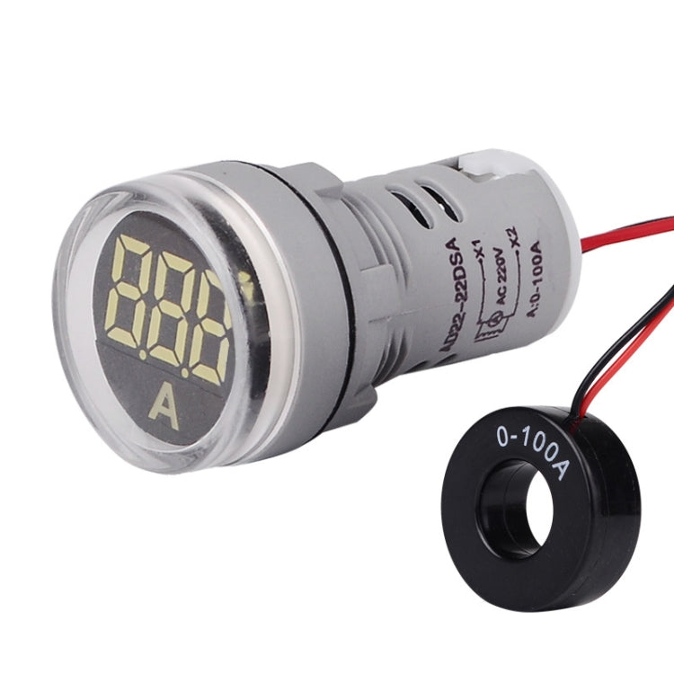 SINOTIMER ST16A Round 22mm LED Digital Signal Light 220V AC Ammeter 0-100A AC Current Indicator Light Reluova