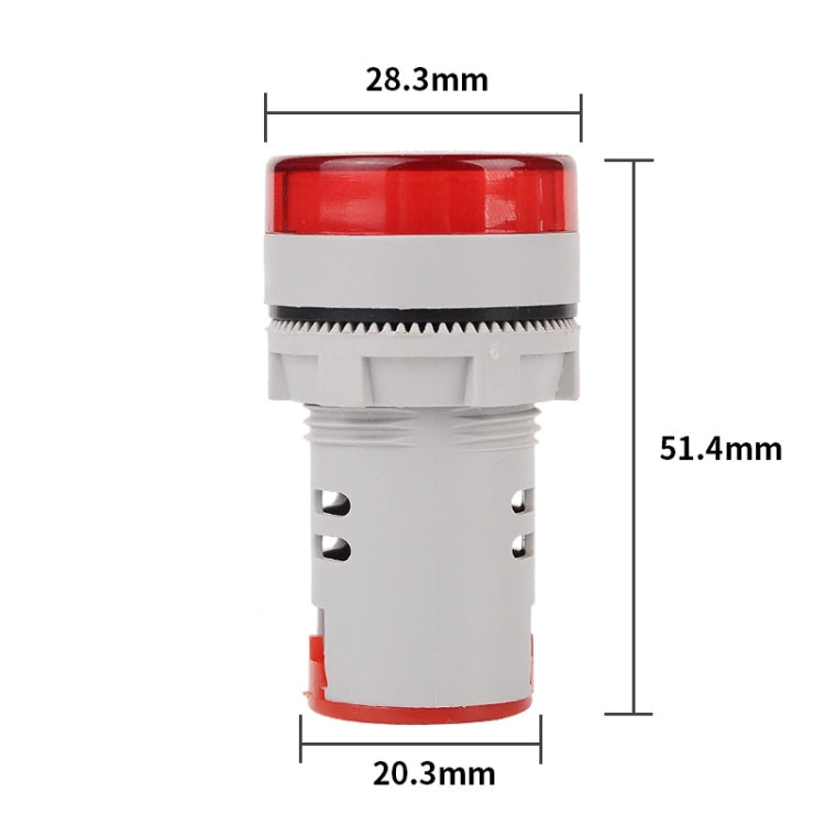 SINOTIMER ST16A Round 22mm LED Digital Signal Light 220V AC Ammeter 0-100A AC Current Indicator Light Reluova