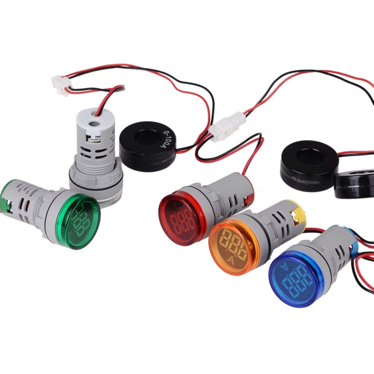 SINOTIMER ST16A Round 22mm LED Digital Signal Light 220V AC Ammeter 0-100A AC Current Indicator Light Reluova